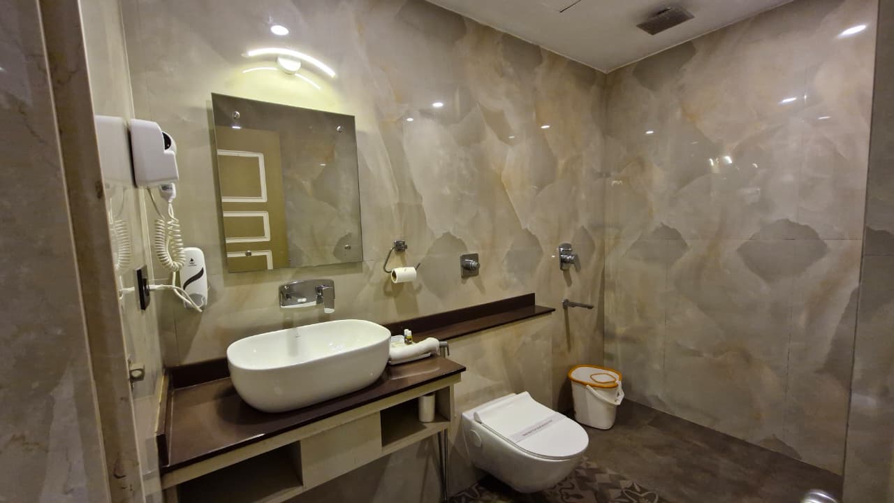 Marble finished bathroom